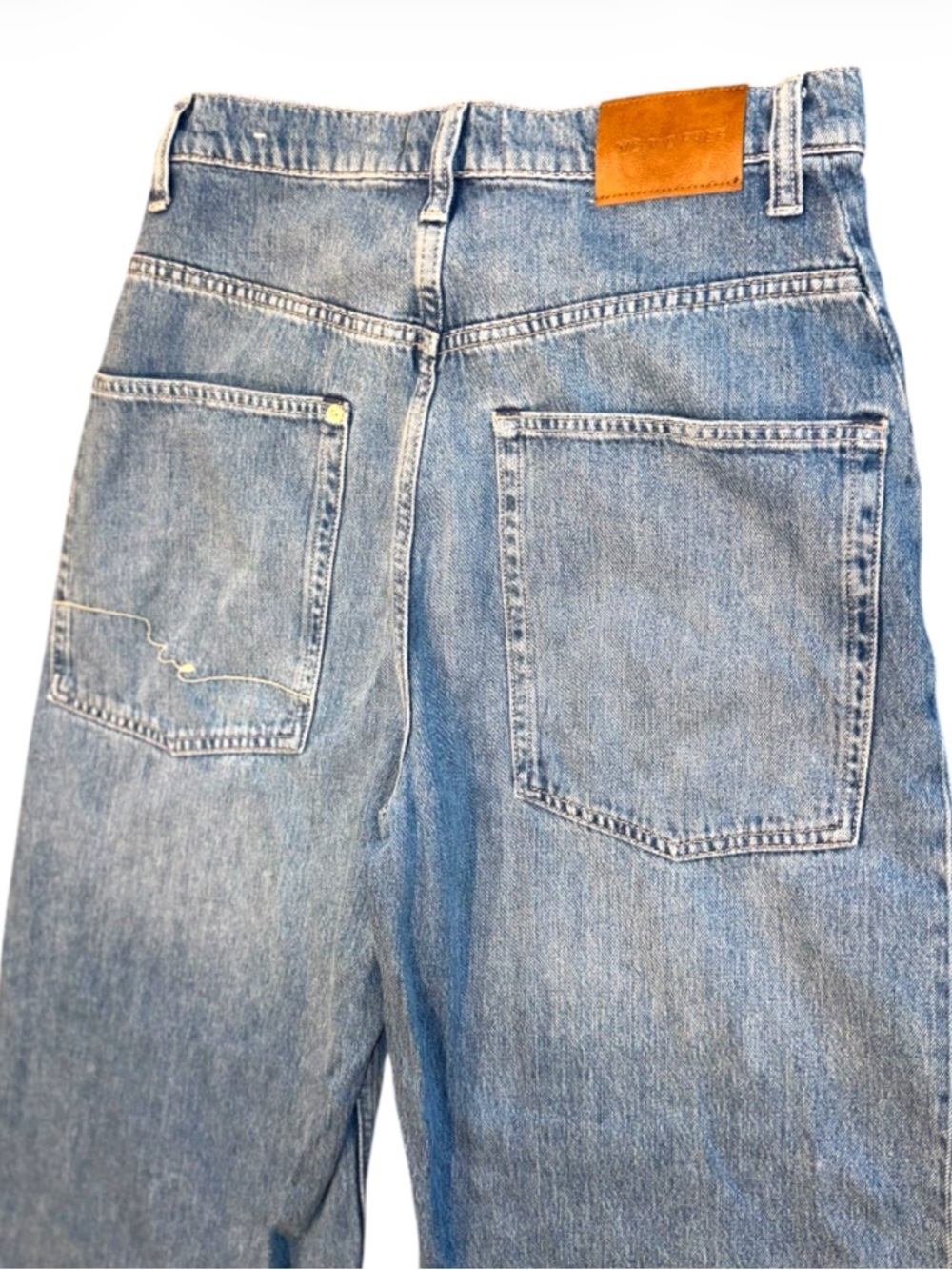 Free People We The Free Barrel Jeans Size 28 High Rise  Wide Leg Light Wash NWOT - Picture 10 of 15
